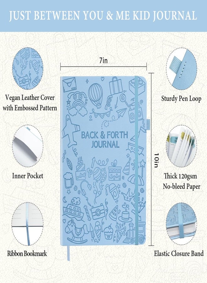 SIMSIMY Just Between You and Me Kid Journal - A Back & Forth Journal for Grown-Up & Kid / Parent & Child to Strengthen Bond, Build Communication, and Share Memories, Interactive Writing Prompts for Kids & Adults, Gift for Girls Boys, 7"X10"-Light Blue - Image 2